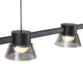 Vencha Rocket Iron &amp; Glass Tri-Colour LED 5 Light Pendant