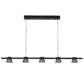 Vencha Rocket Iron &amp; Glass Tri-Colour LED 5 Light Pendant