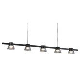 Vencha Rocket Iron &amp; Glass Tri-Colour LED 5 Light Pendant