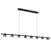 Vencha Rocket Iron &amp; Glass Tri-Colour LED 8 Light Pendant