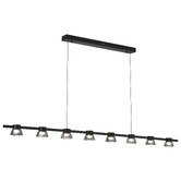 Vencha Rocket Iron &amp; Glass Tri-Colour LED 8 Light Pendant