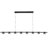 Vencha Rocket Iron &amp; Glass Tri-Colour LED 8 Light Pendant