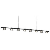 Vencha Rocket Iron &amp; Glass Tri-Colour LED 8 Light Pendant