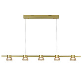 Vencha Rocket Iron &amp; Glass Tri-Colour LED 5 Light Pendant