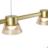 Vencha Rocket Iron &amp; Glass Tri-Colour LED 5 Light Pendant