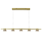 Vencha Rocket Iron &amp; Glass Tri-Colour LED 5 Light Pendant