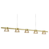 Vencha Rocket Iron &amp; Glass Tri-Colour LED 5 Light Pendant