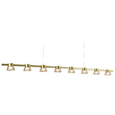 Vencha Rocket Iron &amp; Glass Tri-Colour LED 8 Light Pendant