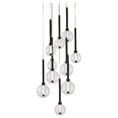 Vencha Meteor Glass 10-Light LED Round Pendant