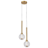 Vencha Meteor Glass 2-Light LED Pendant