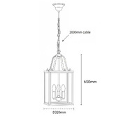 Vencha Brentwood Glass 3-Light Pendant