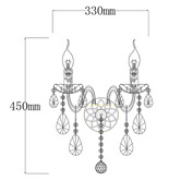 Vencha Bromley Crystal 2-Light Armed Wall Light
