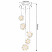 Vencha Yoyo Metal 5-Light LED Round Pendant