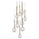 Vencha Meteor Glass 10-Light LED Round Pendant