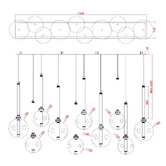 Vencha Meteor Glass 10-Light LED Pendant