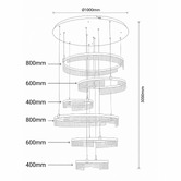 Vencha Lando Metal 6-Light LED Pendant