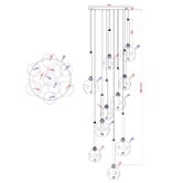 Vencha Meteor Glass 10-Light LED Round Pendant