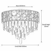 Vencha Finley Crystal 6-Light Flush Mount Ceiling Light