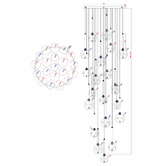 Vencha Meteor Glass 20-Light LED Pendant