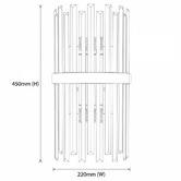 Vencha Oxford Glass 2-Light Wall Sconce