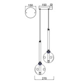 Vencha Meteor Glass 2-Light LED Pendant