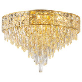 Vencha Finley Crystal 12-Light Flush Mount Ceiling Light