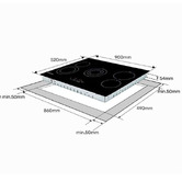 Mytopia EuroChef 90cm Ceramic Glass 5 Zone Induction Cooktop