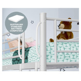 Mytopia White Kingston Single Iron Convertible Bunk Bed