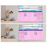 Mytopia Kingston Single Pine Wood Loft Bed with Curtain