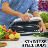 Mytopia 4-in-1 Electric Contact Grill with Ribbed Plates
