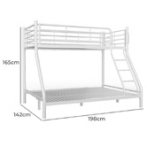 Mytopia White Kingston Single Over Double Iron Bunk Bed