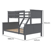 Mytopia Kingston II Single Over Double Pine Wood Convertible Bunk Bed