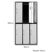 Mytopia Black 6 Door Steel Gym Locker