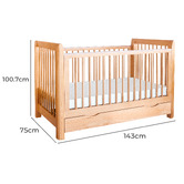 Sweet Pea Sweet Pea Ollie Pine Wood Cot with Drawer