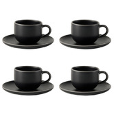 Hottie Mikkie 100ml Stoneware Espresso Cups &amp; Saucers