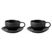 Hottie Mikkie 200ml Stoneware Teacups &amp; Saucers