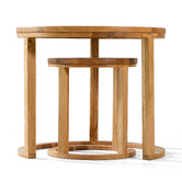 Nordic Street 2 Piece Tillich Oak Wood Nesting Side Table Set