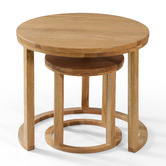 Nordic Street 2 Piece Tillich Oak Wood Nesting Side Table Set