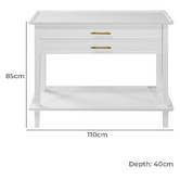 Nordic Street Zwingli 2 Drawer Pine Wood Console Table