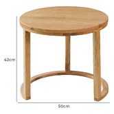 Nordic Street 2 Piece Tillich Oak Wood Nesting Side Table Set