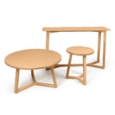 Nordic Street Dietrich Round Oak Wood Coffee Table