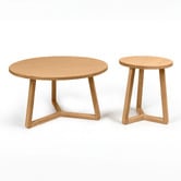 Nordic Street Dietrich Round Oak Wood Coffee Table