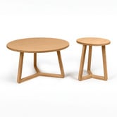 Nordic Street Dietrich Light Oak Wood Side Table