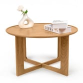 Nordic Street Anselm Round Oak Wood Coffee Table
