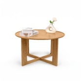 Nordic Street Anselm Round Oak Wood Coffee Table