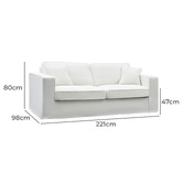 Nordic Street Chiara 3 Seater Slipcover Sofa
