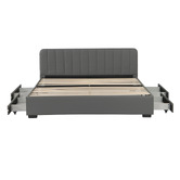 Aroya Home Quincy Faux Leather Bed with Drawers