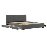 Aroya Home Quincy Faux Leather Bed with Drawers