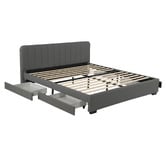 Aroya Home Quincy Faux Leather Bed with Drawers