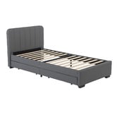 Aroya Home Quincy Faux Leather Bed with Drawers